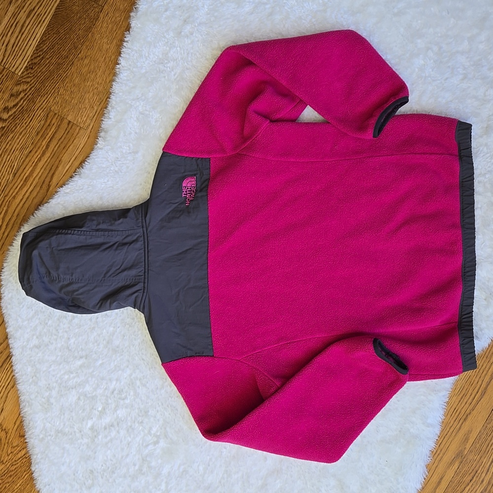 The North Face Pink/Grey Denali Fleece Jacket, Girls Large - Picture 14 of 14